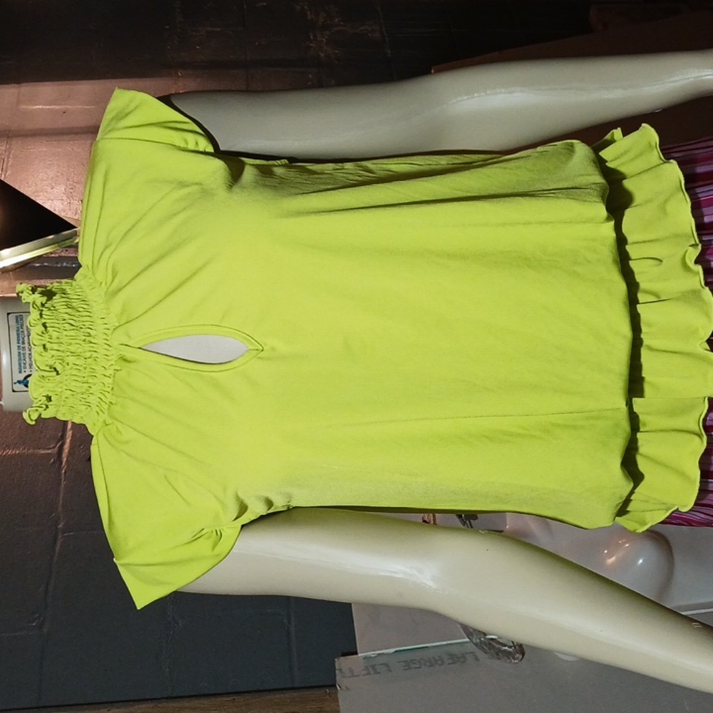NWT Dots UNIQUE High Neck Cap Sleeve Blouse Sz M
